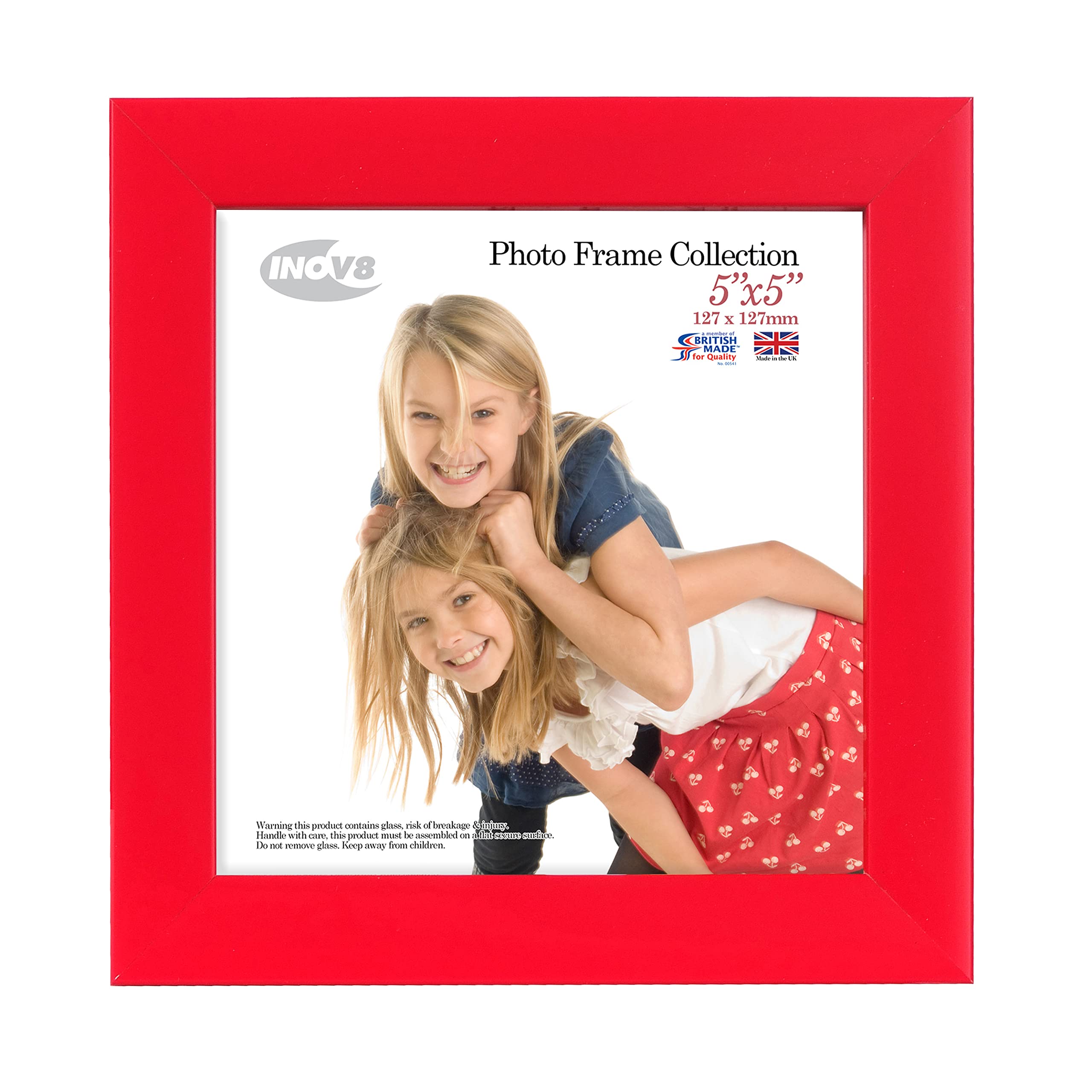 Inov8 Regal Red British Made Traditional Picture/Photo Frame, Square 5X5 Inch