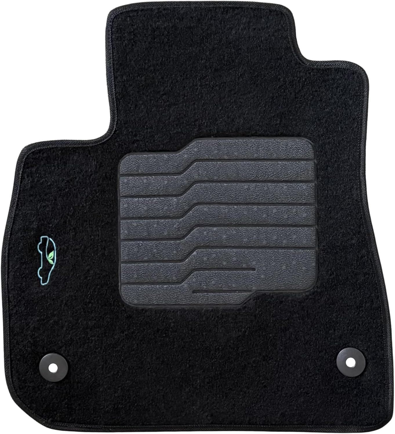 ecoMats Carpet Floor Mats Compatible with 2016 to 2025 Chevrolet Malibu, with Non-Slip Driver Heel Pad and Safety Locks, Front and Rear, Black