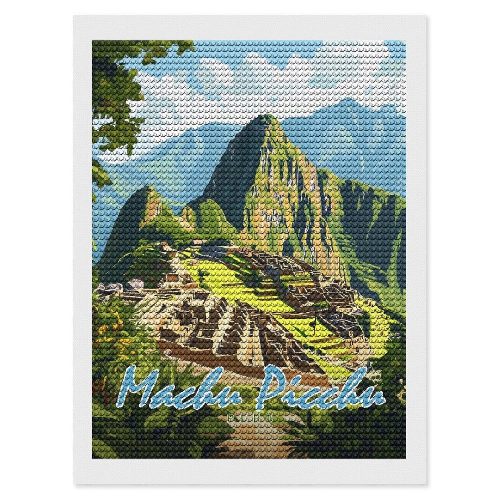 Junmoney Machu Picchu Peru Diamond Painting Kit 12"x16", for Women, Simple to Start, Bedroom Decor, Christmas Gift, Good for Quiet Evenings