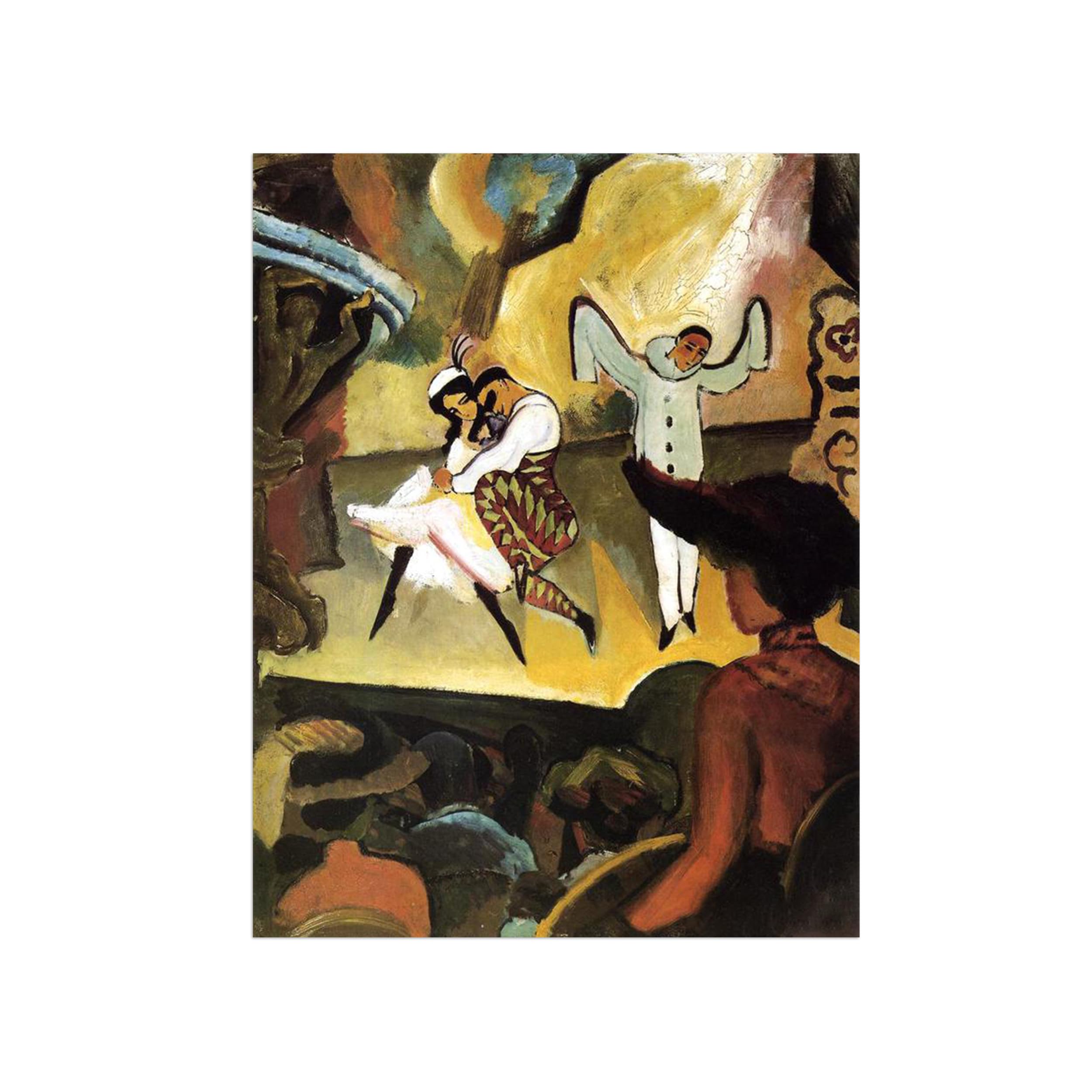 Sdyskkug Unframed August Macke Famous Wall Art For Living Room. Untitled 2. Canvas Artwork Picture. Prints Reproduction Modern Home Decor 50X40cm