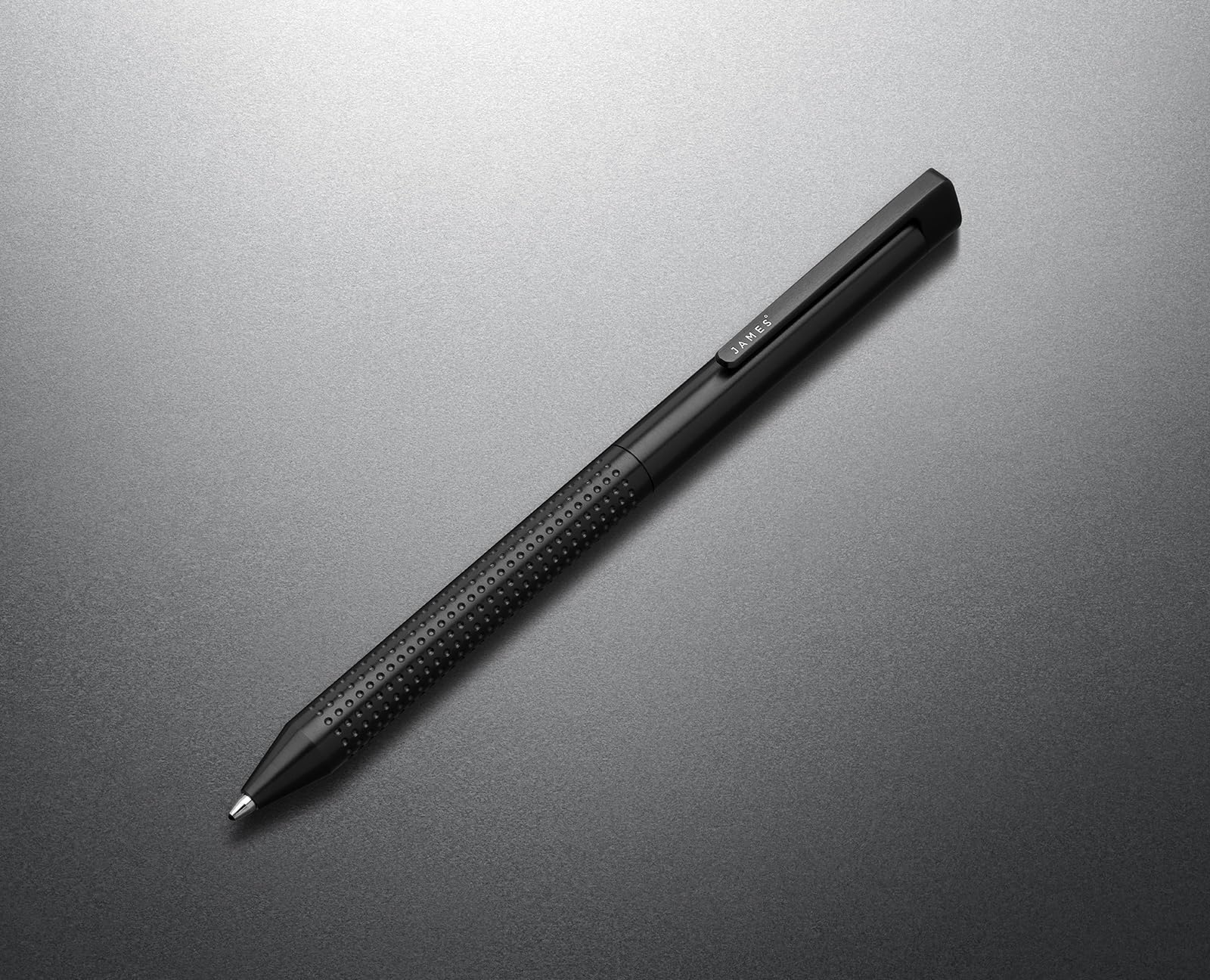 JAMES Bolen EDC Twist-Retractable Pen Slim Machined Stainless Steel Barrel Designed for Daily Carry Black — view 2