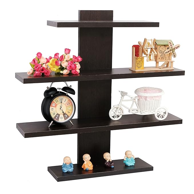 Ebee Engineered Wood Lifestyle Wall Shelf/Bookshelf/Display Rack, 4 Shelves (Model: 4 Shelf ws) at Rs. 499