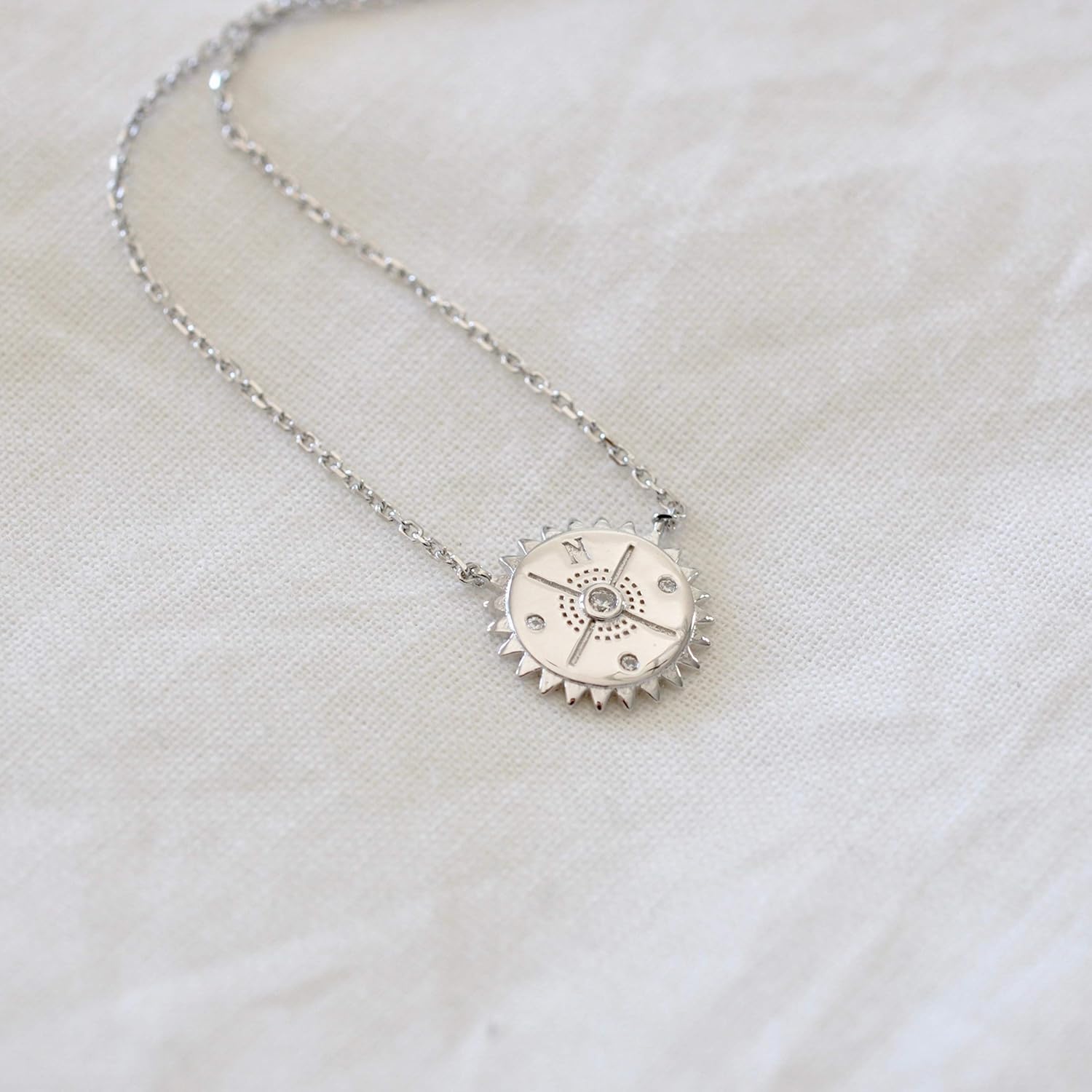 Compass Necklace in Sterling Silver 925 - Image 6