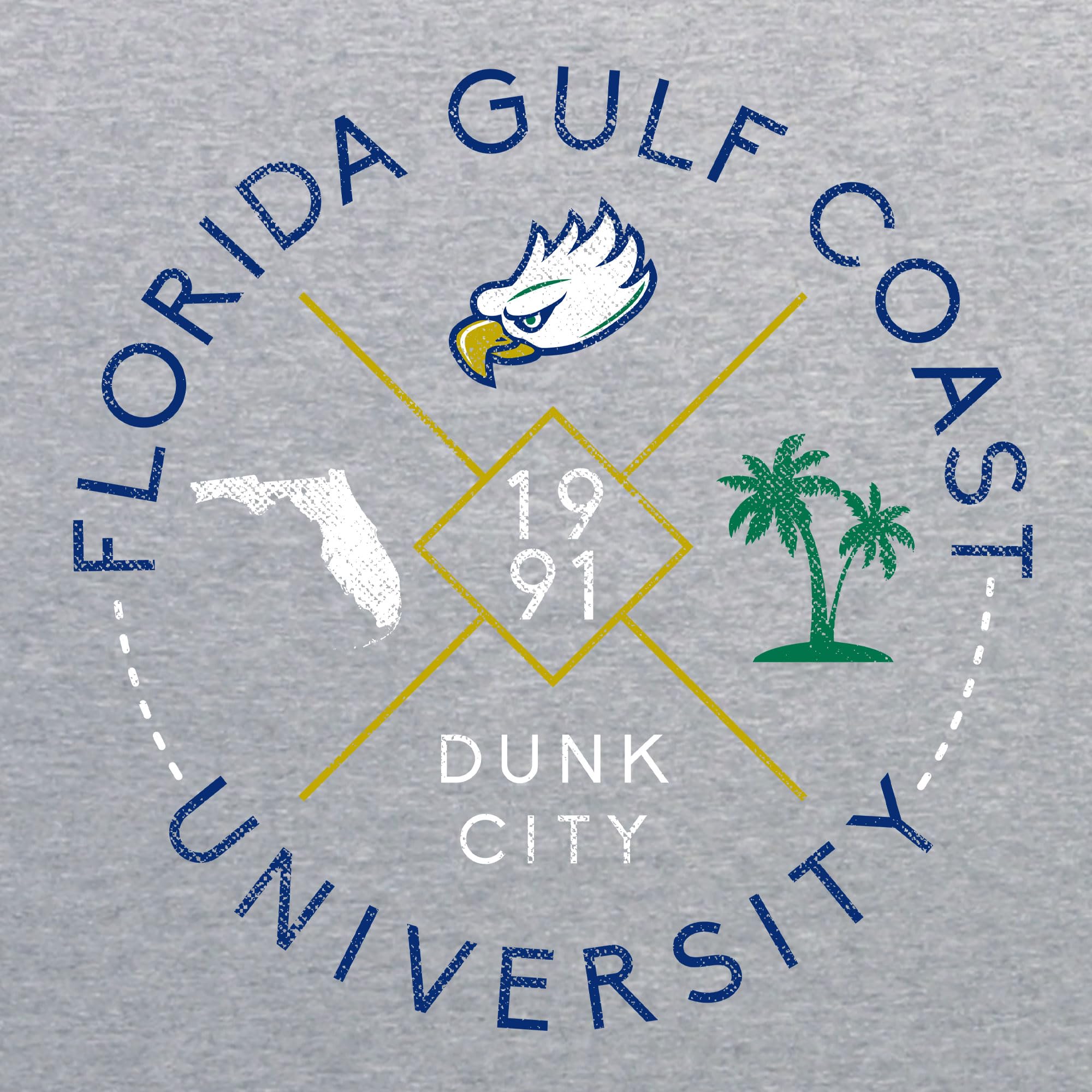 UGP Campus Apparel AW1180 - FGCU Eagles Identity Stamp CREW SWEATSHIRT - Small - Sport Grey