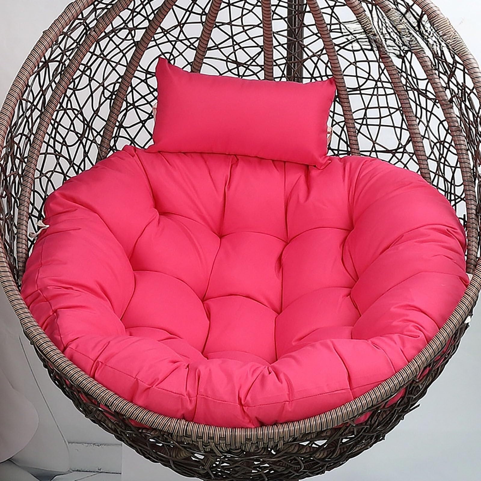 NMVAWIPT 35.4 Inch Thickened Outdoor Egg Chair Cushion PP Cotton Fill Classic Style Plush Solid Seat Pad(Pink)