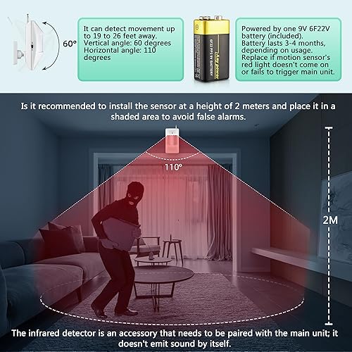 Miniatura 3 de KERUI Sistema de seguridad para el hogar Interior al aire libre a prueba de intemperie Sirena Puerta de ventana Sensores de movimiento alarma con