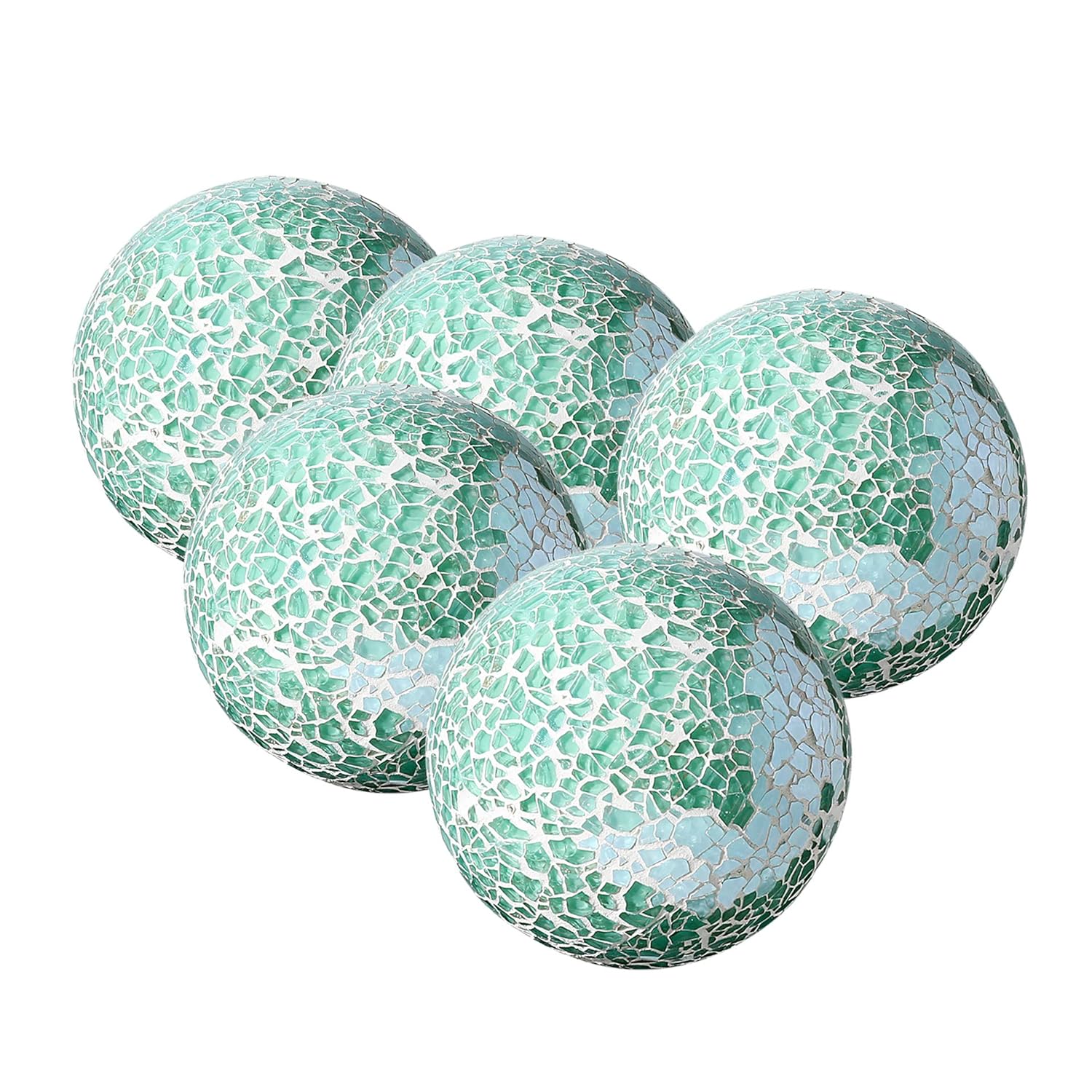 WHOLE HOUSEWARES Decorative Balls Set of 5 Glass Mosaic
