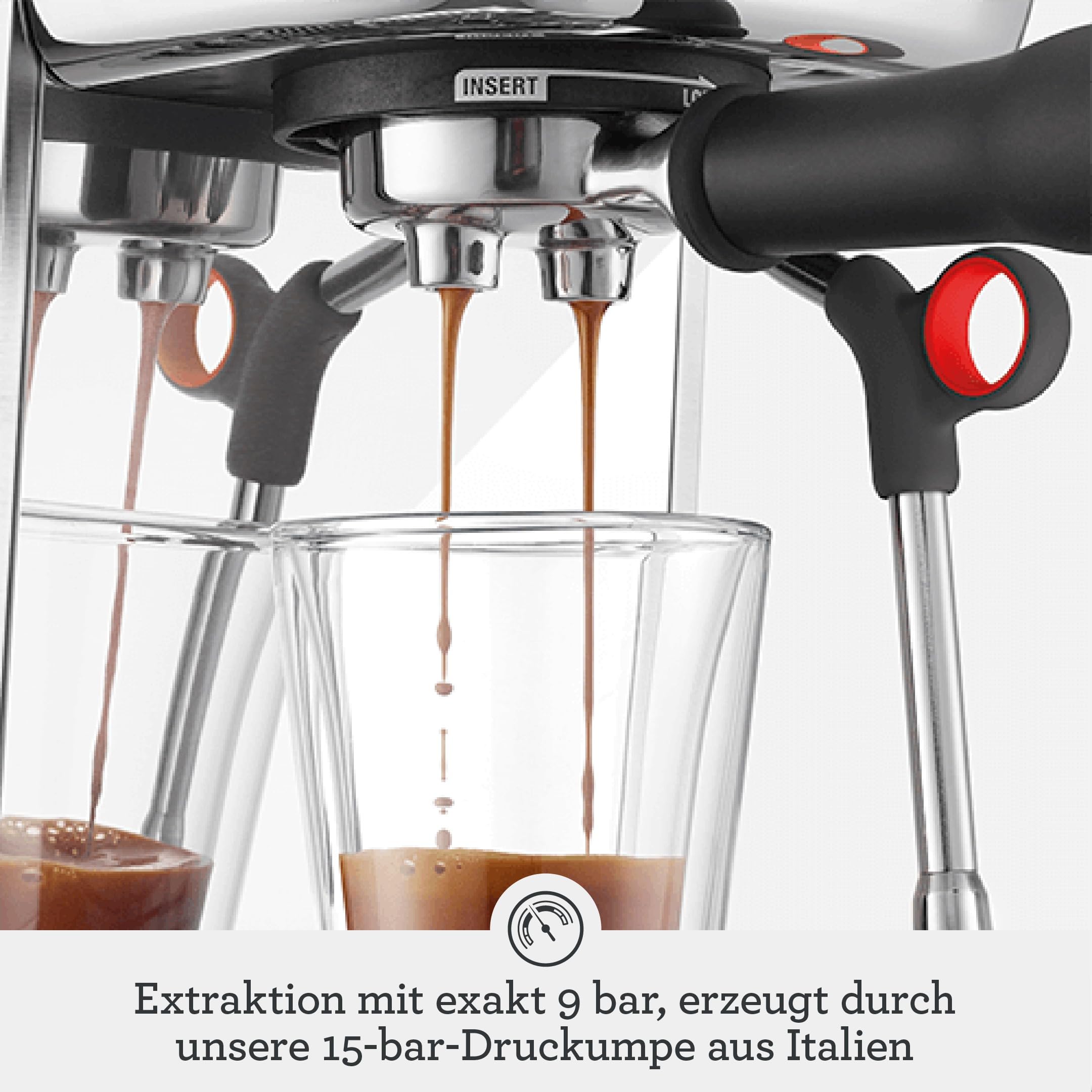 Sage - The Bambino Plus - Kompakte Kaffeemaschine mit automatischem Milchaufschäumer - 9 Bar, 1,9 l Wassertank - Siebträgermaschine - 3 Einstellungen für Textur & Temperatur - Schwarzer Edelstahl