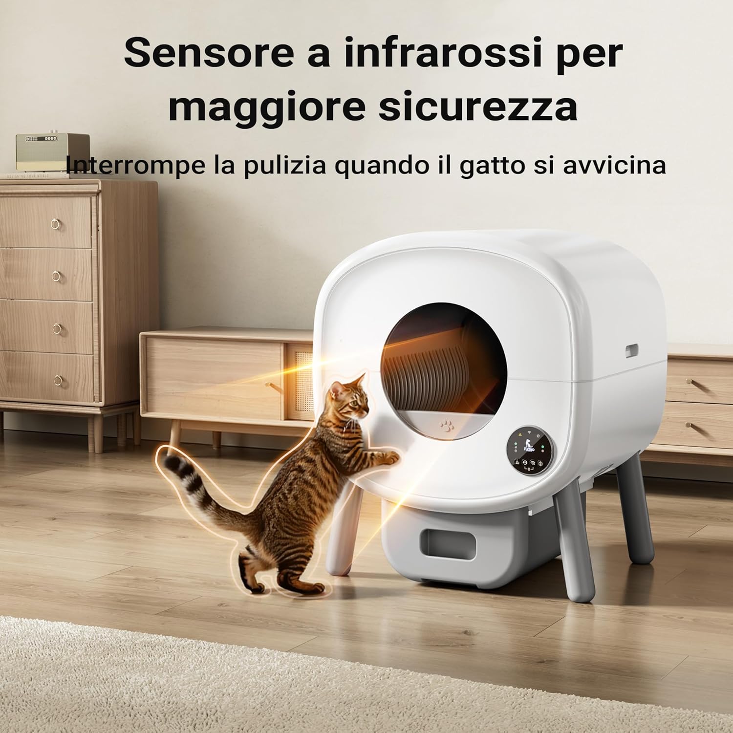 Infrared sensor for safety on Fudajo litter box