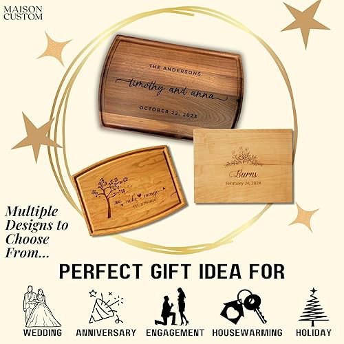 Miniatura 2 de Handmade in USA - Wood Personalized Cutting Board - Unique Wedding Gift Idea for Couples, Anniversary, Christmas, Bridal Shower, Housewarming - Many