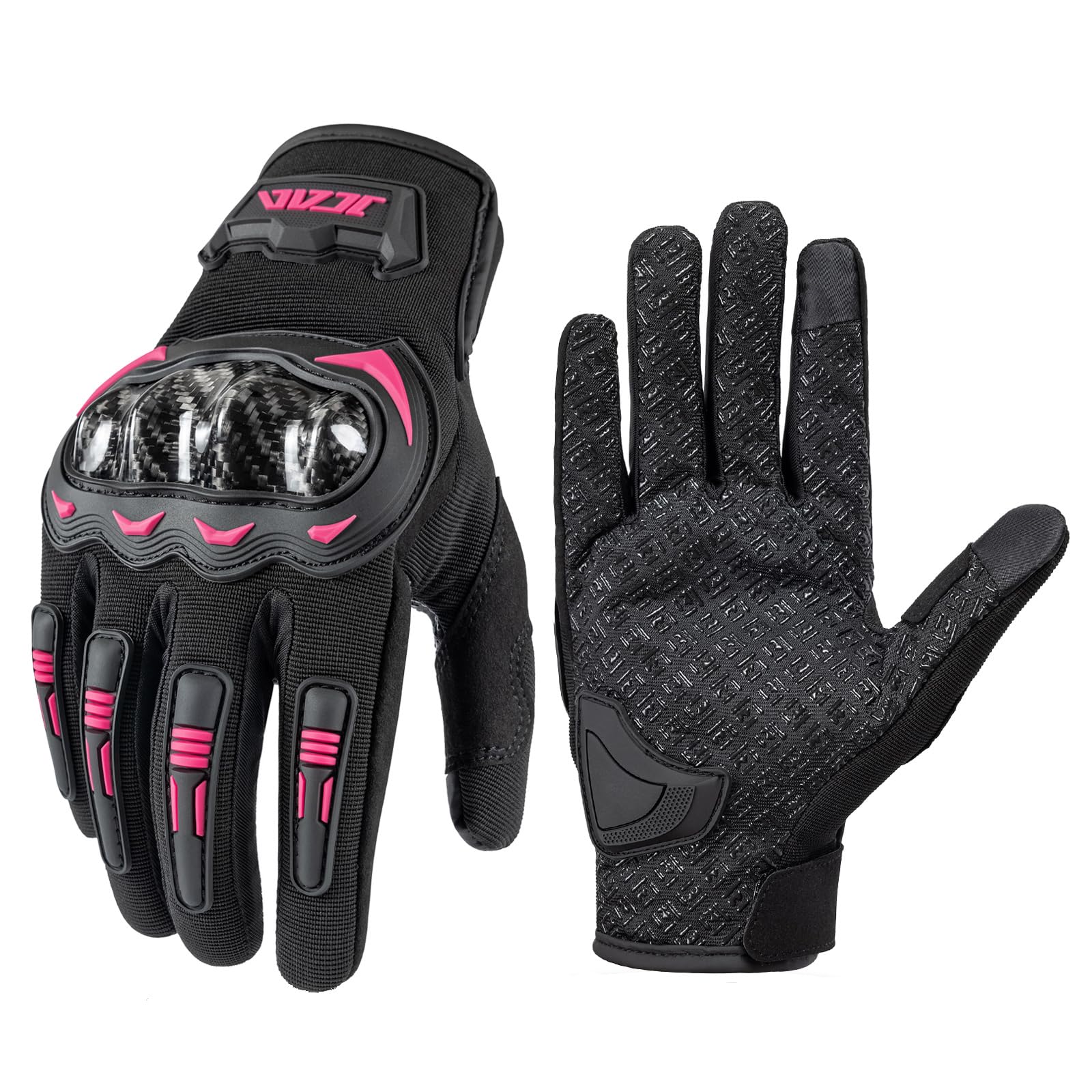 Guantes de Motocicletas de Verano, Guante de Motocross de Mujeres, Estuche Duro Anti-Caza/Pantalla táctil/Fibra de Carbono para Moto, Ciclismo, conducción