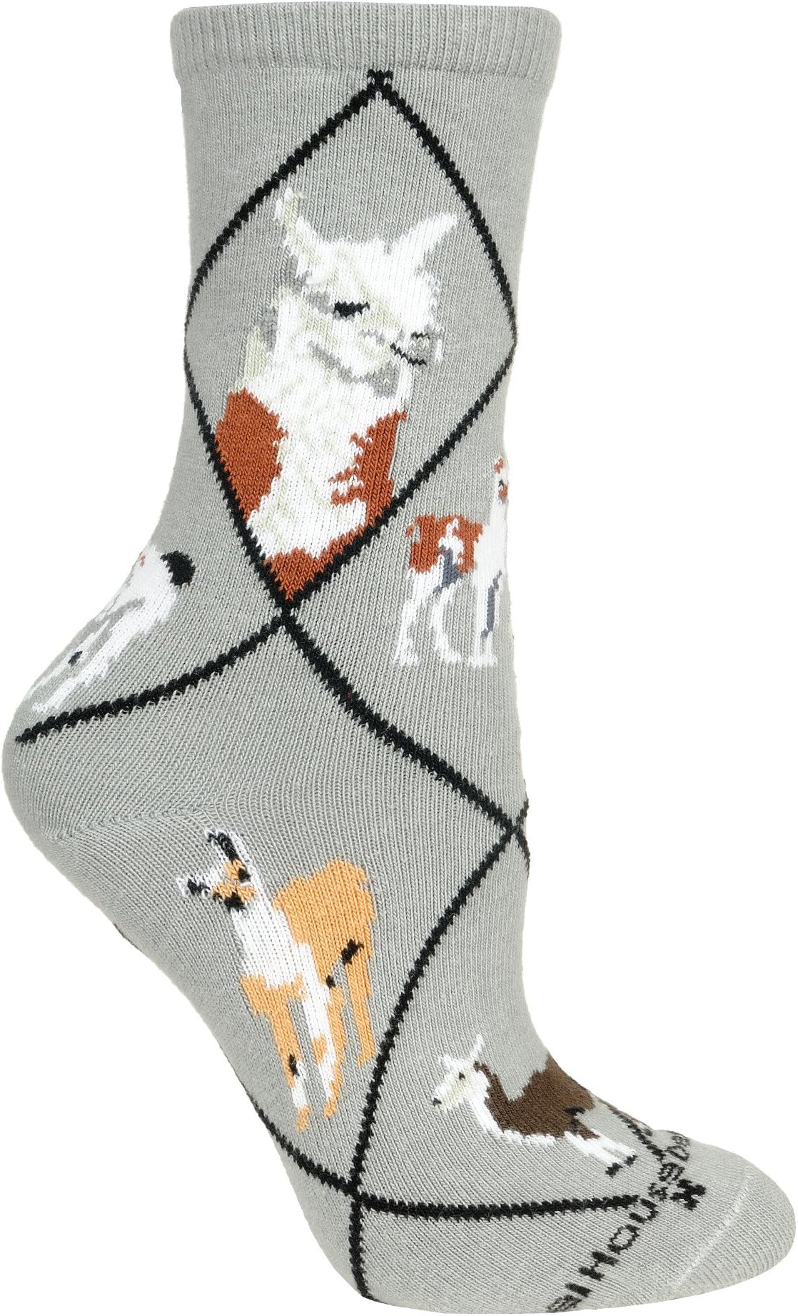 Llama Design Novelty Socks In Grey (Medium)