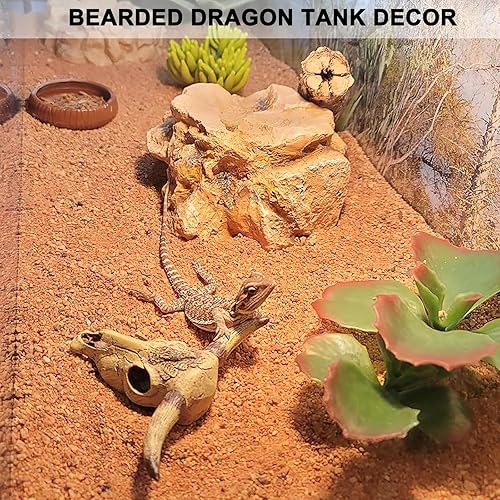 Aquarium Decorations Cattle Skull Fish Tank Decor Bearded Dragon Tank Decor Ornaments Reptiles Hideouts Decorations Small Animal Cage Accessories Habitat Décor for Geckos Lizards Snakes
