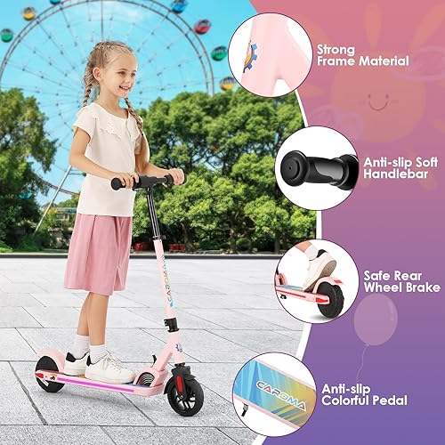 Miniatura 30 de Caroma Patinete eléctrico para niños de 6 a 14 años, motor de 250 W/180 W/150 W y 15 mph, tiempo de conducción de 85 minutos, altura y velocidad