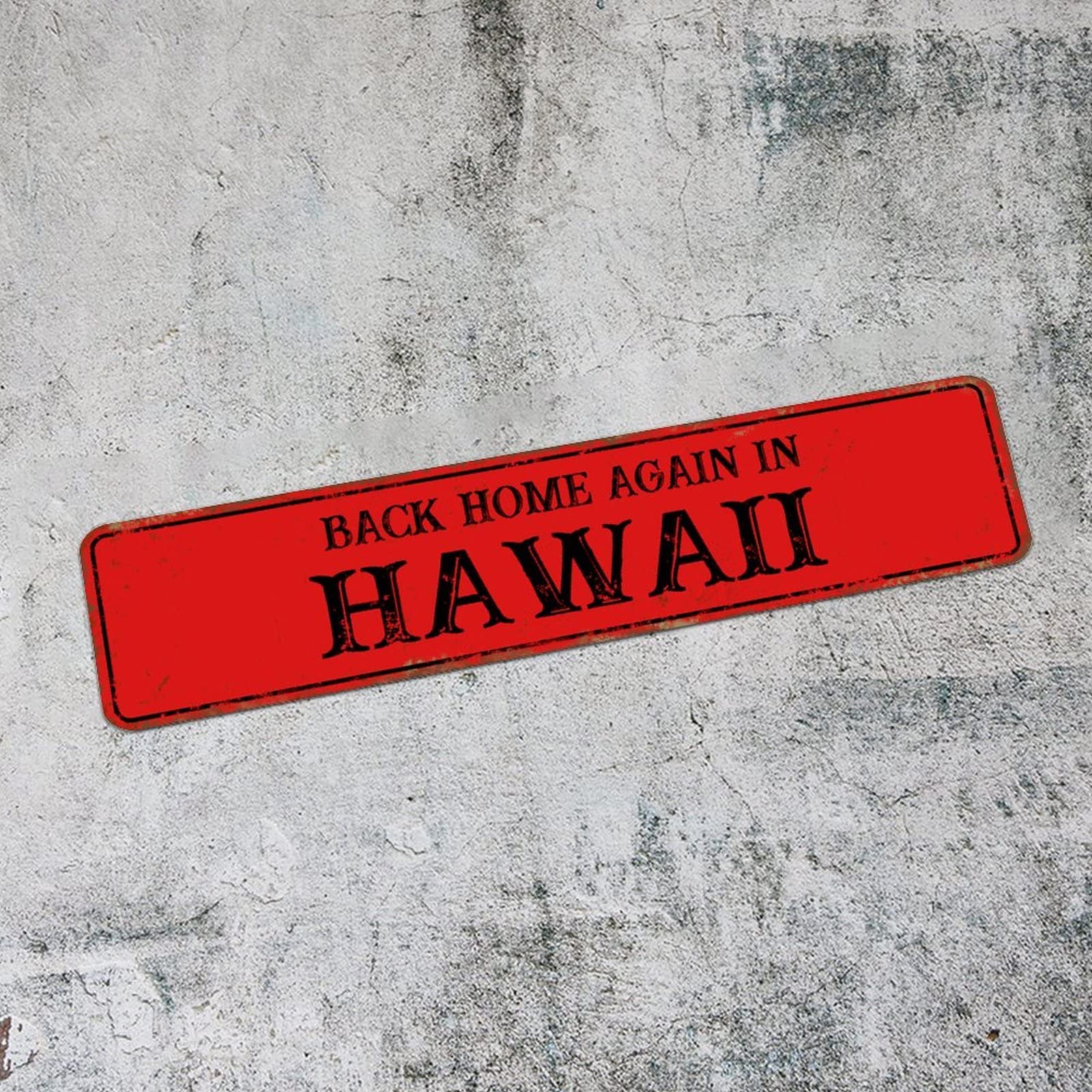 Plaque en métal Hawaii pour déco de chambre style ferme et rustique