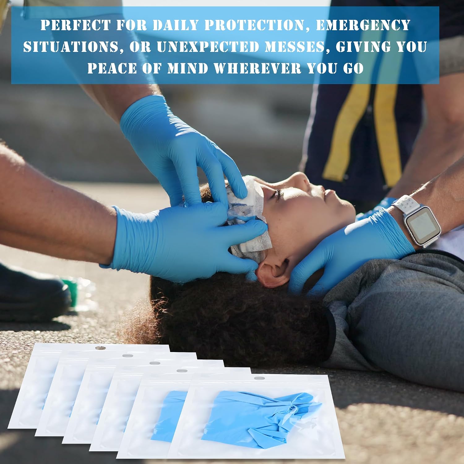 36 Pairs Disposable Nitrile Glove Individually Packed Resealable Zip Bag Portable Hygienic Pack for Nursing Lab Works Kitchen Tattoo Salon