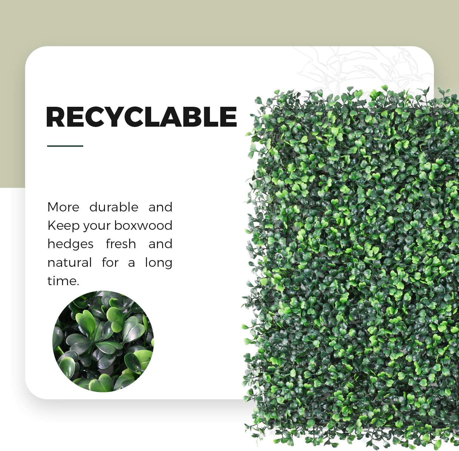 Greener 36 Pieces 20x20 Inch Artificial Boxwood Hedge Panels Topiary Hedge Plant UV-Protection Greenery Privacy Screen for Party, Garden, Fence, Backyard Decor (Green 20''x20'', 36pcs)