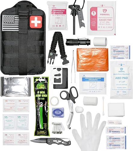 EMT 1st - Kit de primeros auxilios de emergencia de 250 piezas con 30 artículos únicos y mantas de Mylar kit grande de primeros auxilios para