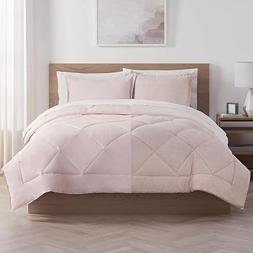 Miniatura 9 de Serta Cama reversible súper suave de 7 piezas en una bolsa con edredón, sábanas y fundas de almohada, tamaño Queen, color rojo rumba