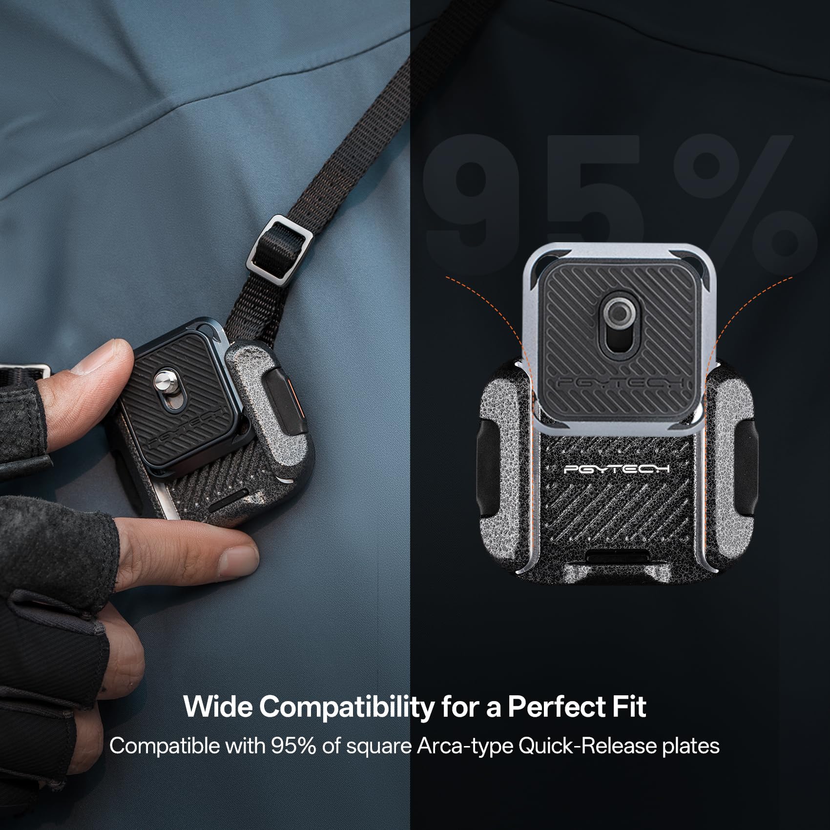 PGYTECH Camera Shoulder Strap Mount Quick Release Clamp & Plate Kit - Image 2