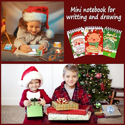 Miniatura 5 de CCINEE Paquete de 24 mini bloc de notas de Navidad, cuadernos en espiral, muñeco de nieve, con patrón de Feliz Navidad, regalos de Navidad,