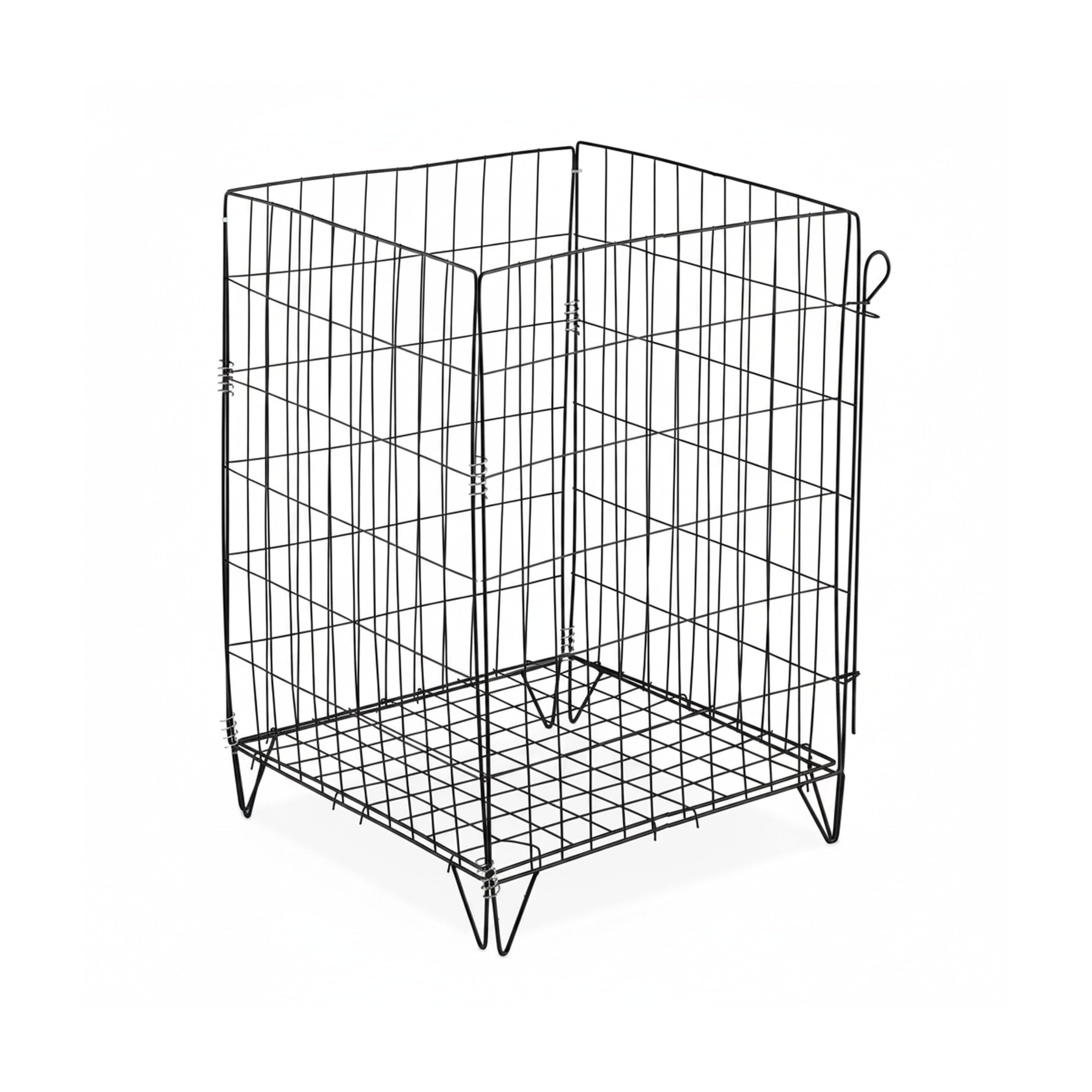 Relaxdays Compostiera in Metallo, per Compost da Giardino, Contenitore per Foglie e Fogliame, HLP: 48 x 46 x 46 cm, Nero