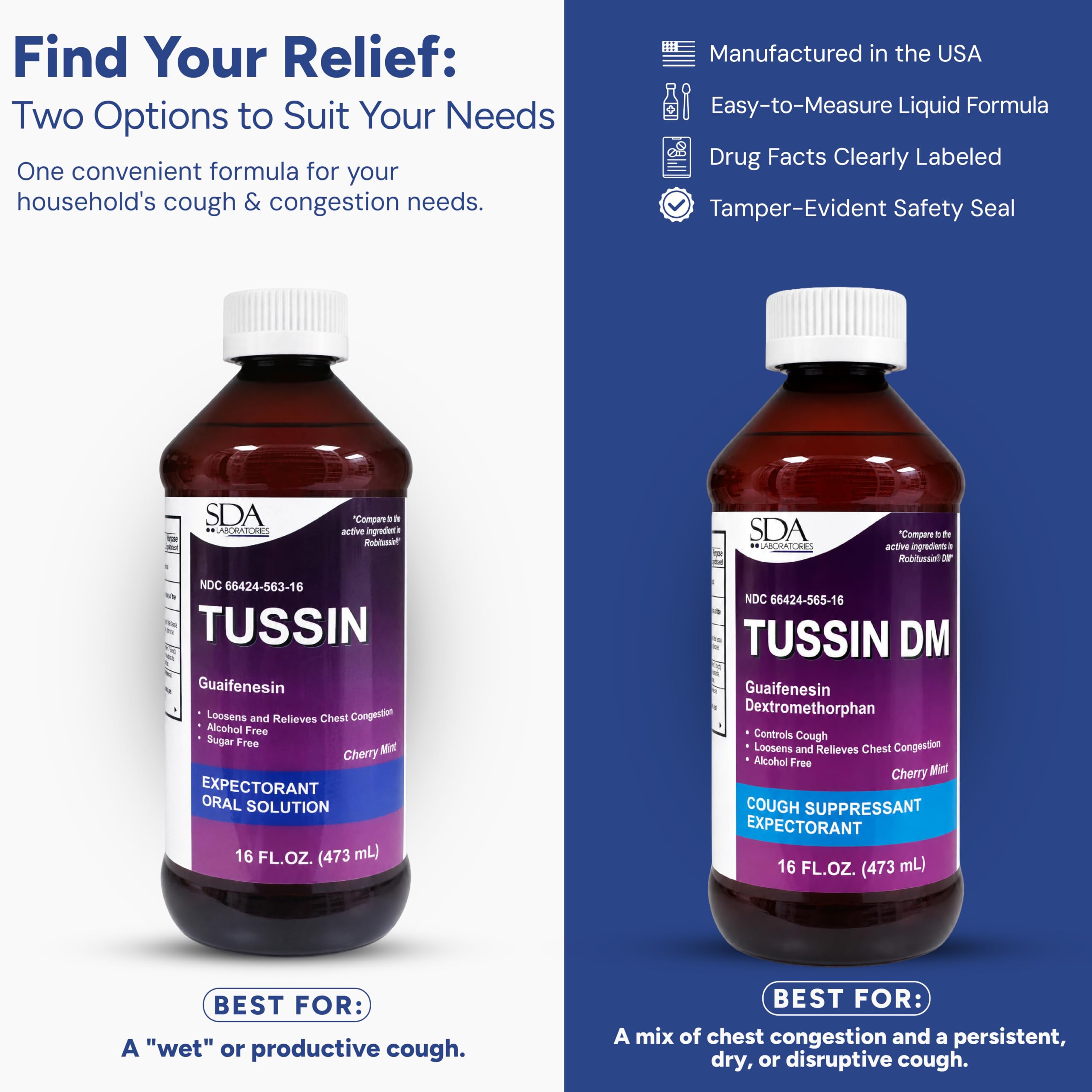 SDA LABORATORIES Tussin Guaifenesin Liquid Expectorant – 16 Fl Oz Bottle — Amazon image 6
