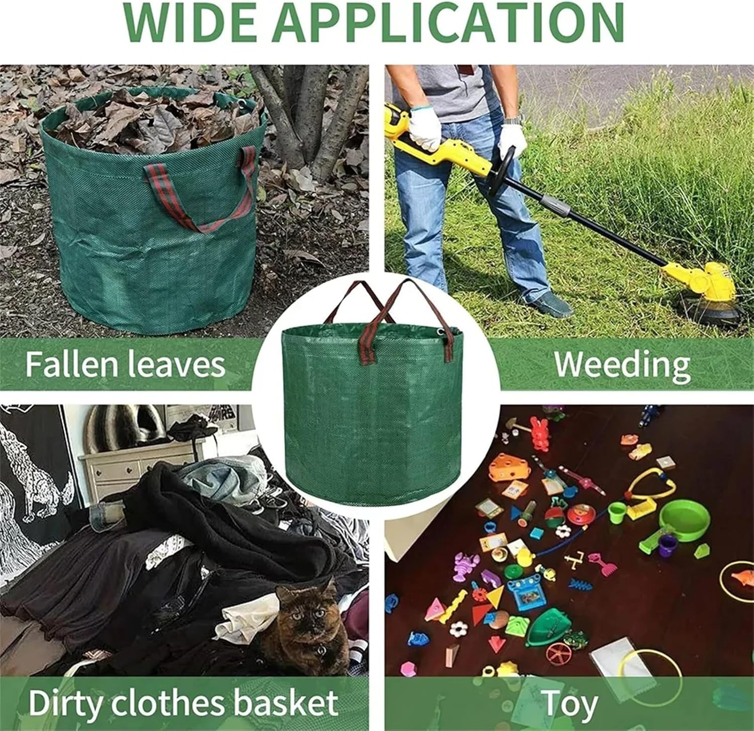 3 Pcs Reusable Garden Waste Bags, Patio Yard Trash Can, 16/72 Gallon For Leaves Lawn Debris(72 gallon)