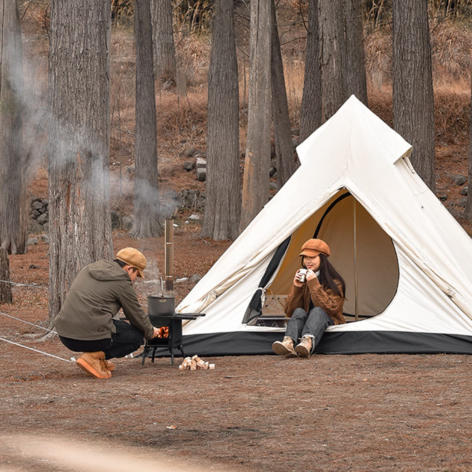 Réchaud de Camping/réchaud de randonnée, réchaud à Bois Portable, réchaud de Tente de Camping, réchaud à Bois, Mini réchaud à Bois/réchaud à Bois d'intérieur Tente de pêche sur Glace