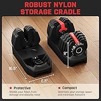 Vista 6 de Yaheetech Juego de mancuernas ajustables de 28/40/52.5/90 libras, mancuernas ajustables de ajuste rápido, juego de pesas con mango antideslizante