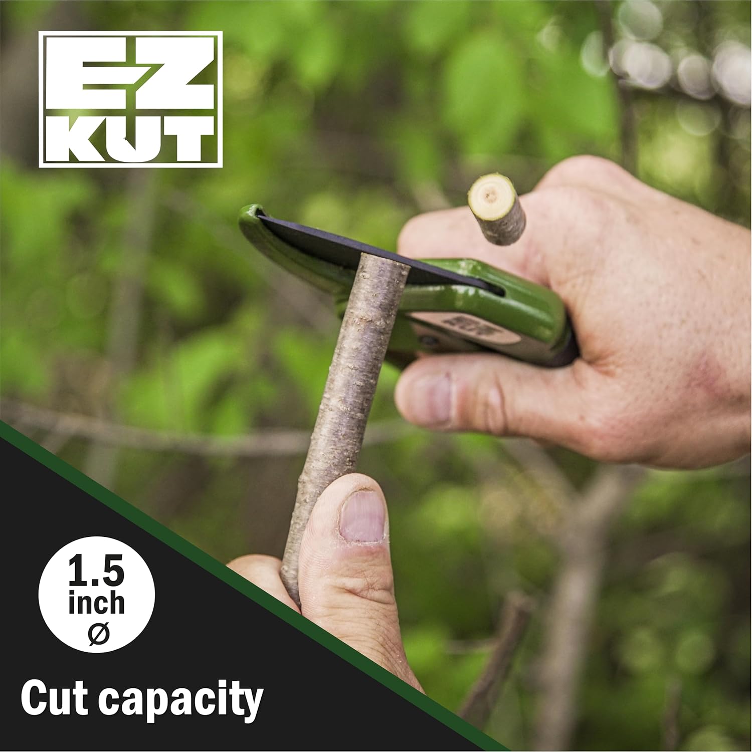 EZ Kut Heavy Duty Pruning Shears Green - with Ratcheting Action Great Garden Hand Tool Clippers Gardening pruners arthritis tools Ratcheting Anvil Hand Pruner Pruning Shears Heavy Duty Since 1988 - Image 4
