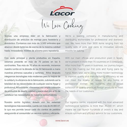 Miniatura 7 de Lacor - 60055 - Juego de 6 cuencos múltiples, ensaladeras, recipientes para alimentos, polipropileno, apilables