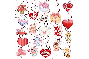 Valentine's Day Hanging Swirls Decorations for Classroom Candy Hearts Swirls