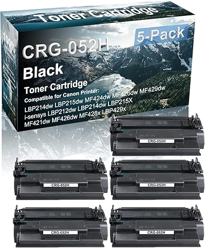 Miniatura 1 de 5 Pack Compatible Laser Printer Cartridge (High Yield) Replacement for Canon CRG-052H Imaging Cartridge use for Canon Image Class LBP214dw LBP215dw