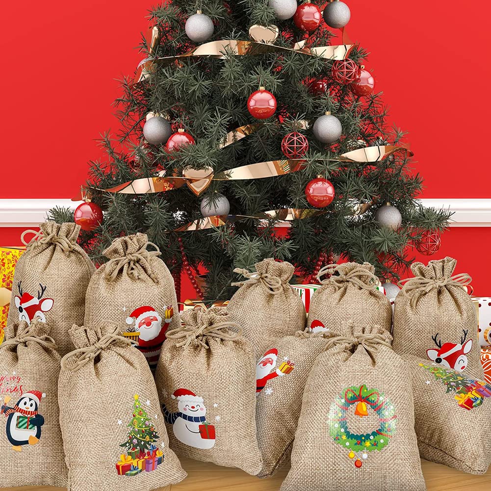 Merry Pouch Lot De 30 Sacs Cadeaux De Noël Avec Cordon De