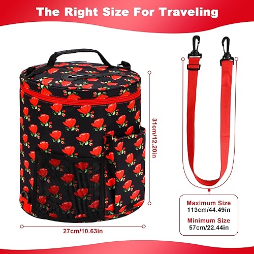 Miniatura 5 de JOZEA Bolsa de ganchillo para tejer, organizador de almacenamiento de hilo, bolsa de hilo y bolsa de ganchillo, soporte de hilo para ganchillo,