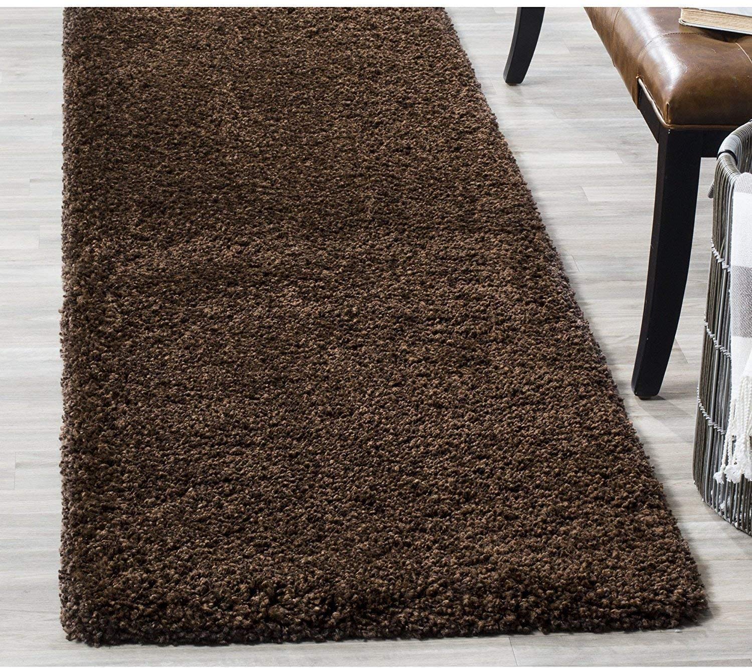 Design Polyester Shaggy Bedside Runner, Soft Rug for Bedroom Living Room Kitchen Coffee Size 2x4 feet