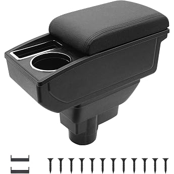 Car Armrests for Opel Corsa D 2006-2014 Centre Consoles for Car Double Storage Space with Cup Holder Easy Assembly Comfortable and Durable Leather Black Black Line