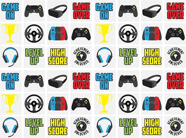 Henbrandt 48 x Gamer Temporary Tattoos