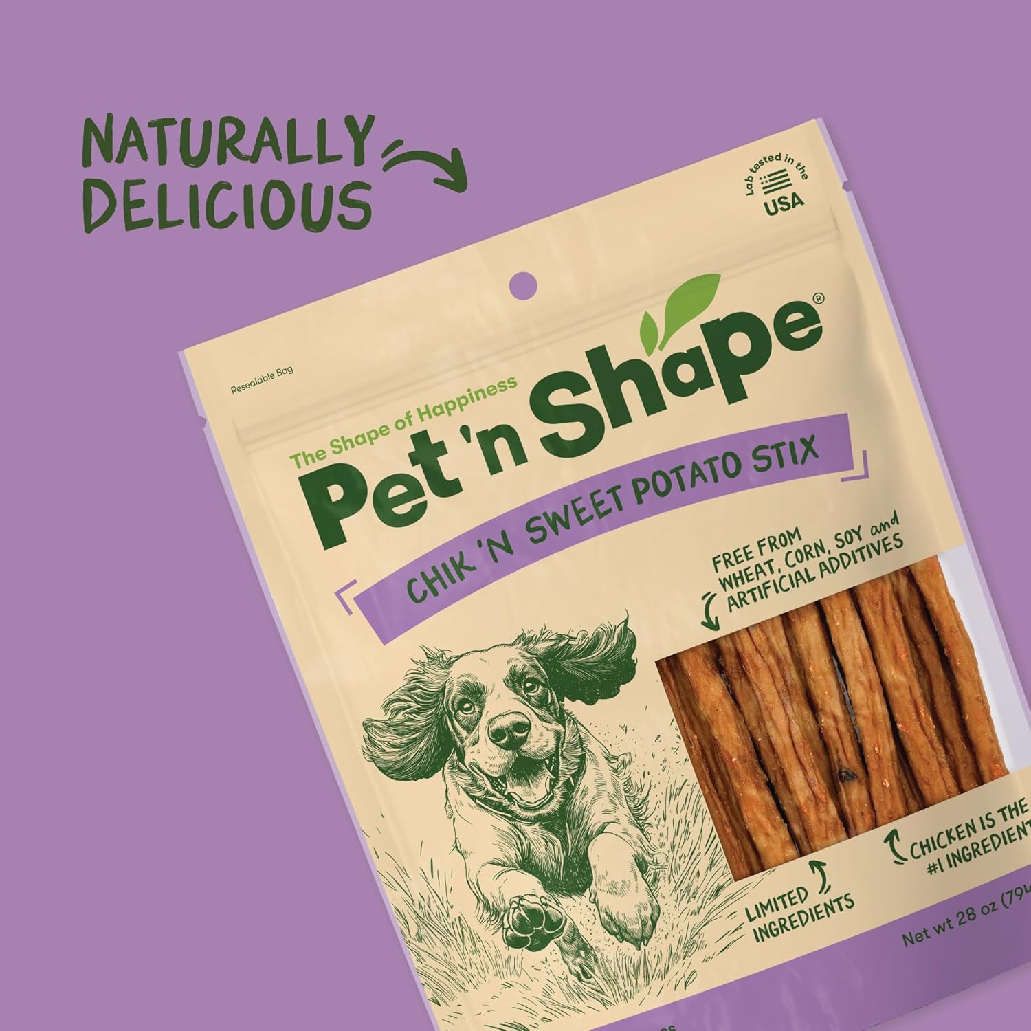 Pet 'n Shape Chik 'n Sweet Potato Stix – Made and Sourced in The USA- Natural Healthy Dog Treats, 28 Ounce