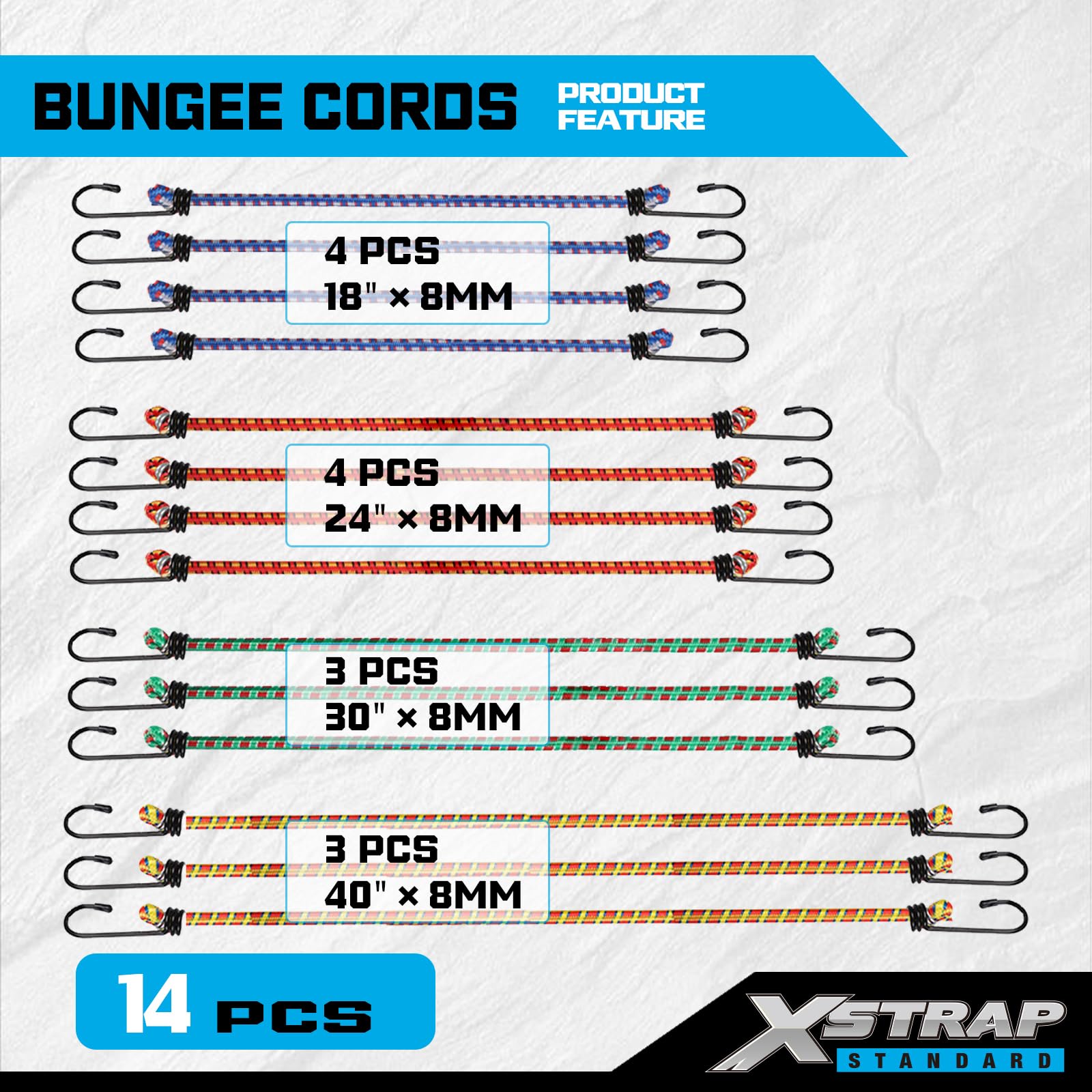 XSTRAP - Kit elastico standard da 14 pezzi
