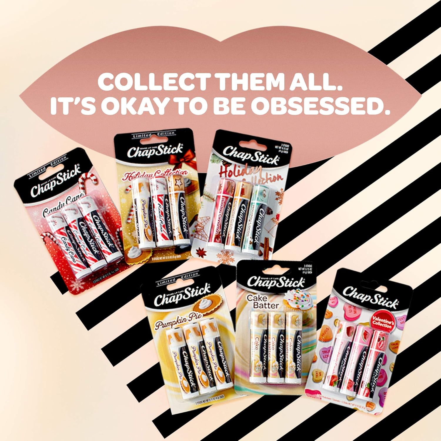 ChapStick Cake Batter Limited Edition Flavored Lip Balm Tubes, Lip Moisturizer for Lip Care - 0.15 Oz (Pack of 3) : Beauty & Personal Care