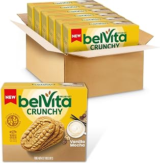 Breakfast Bars Biscuits, Vanilla Mocha, 6 Boxes of 5 Packs (4 Biscuits Per Pack)