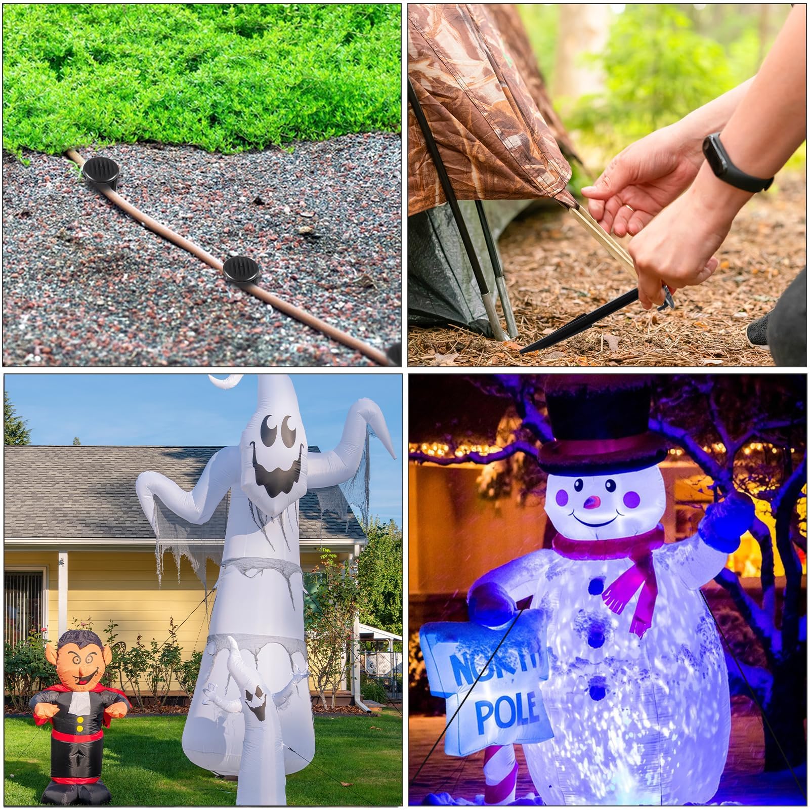 Lot De 30 Piquets Et Sangles Gonflables, 30 Piquets De Tente