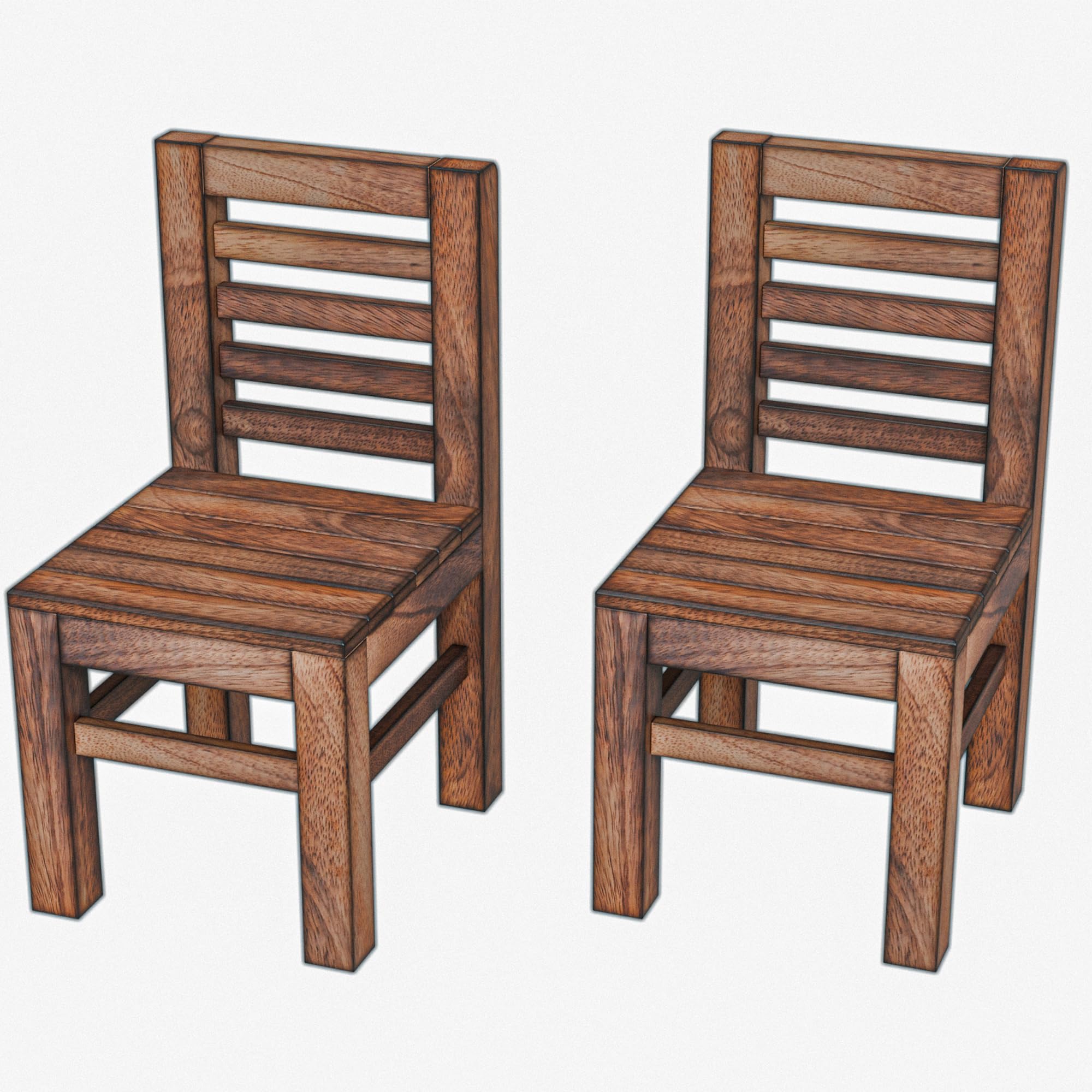 Wooden Kids Chair Set of 2 | Solid Mango Wood Small Chairs for Study & Play | 11.5 x 10 x 20 Inch | Strong & Comfortable | Antique Finish-image-41