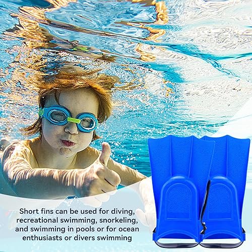 Miniatura 4 de Aletas de buceo, aletas de esnórquel de PVC para niños, aletas de entrenamiento de natación, aletas cortas de buceo, aletas de bolsillo para niños