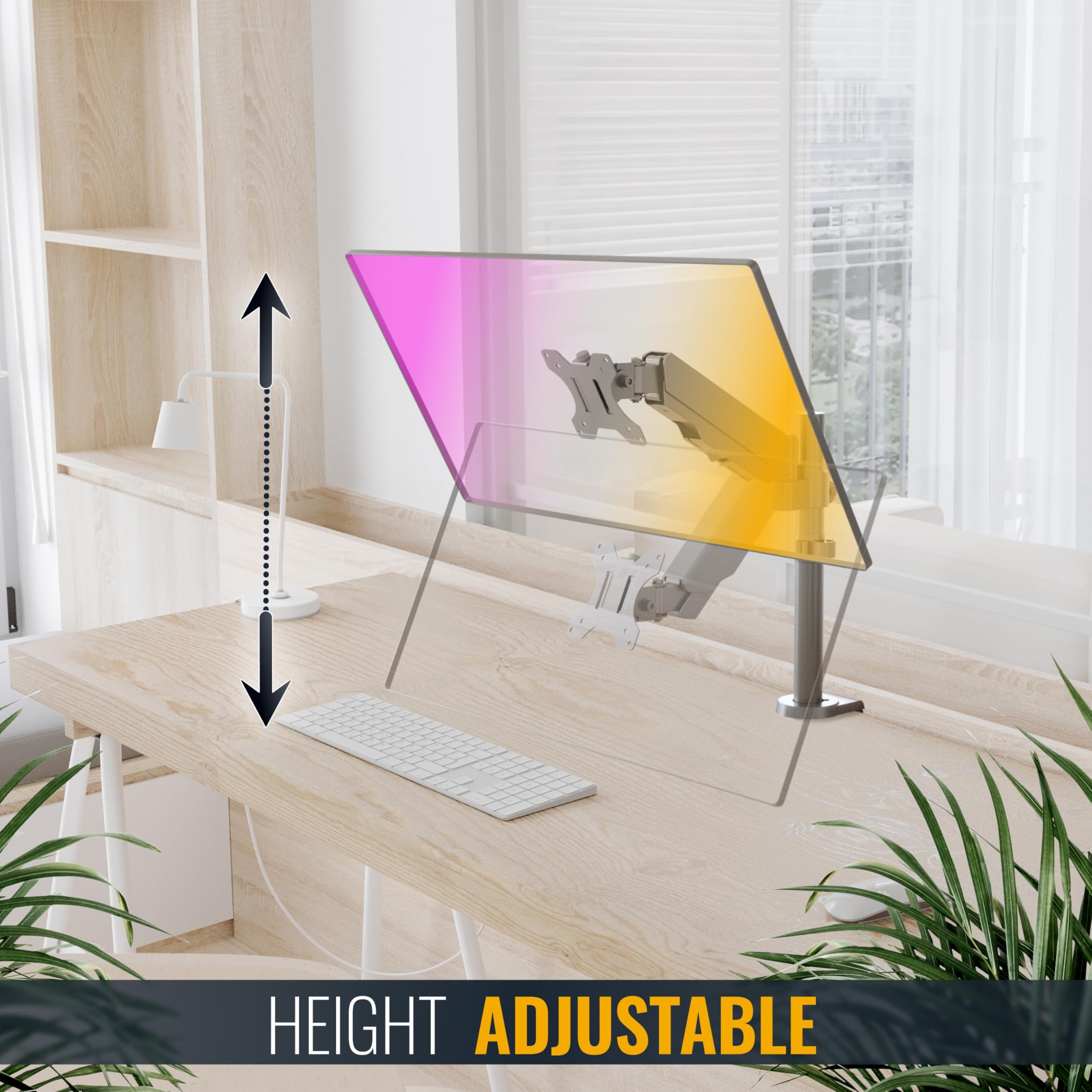 Ricoo Monitor Halterung mit Gasdruckfeder Arm für 13-34 Zoll TS9511 höhenverstellbar Bildschirmhalterung Arme Halter VESA 75x75 100x100 Bildschirm Tischhalterung Monitorhalter – Bild 4