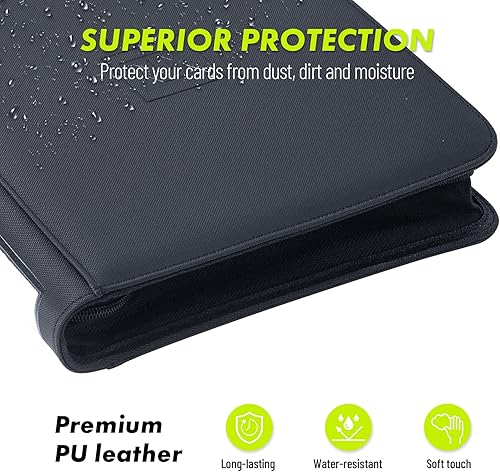 Miniatura 2 de Toploader Binder Holds 160 Top Loaders, 4-Pocket Side Loading Card Storage Binder for Trading Cards, TCG, Sports Cards in 3 x 4'' Toploaders (Black)