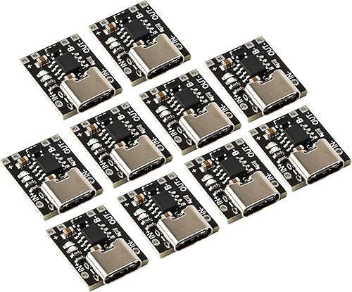 Miniatura 1 de JacobsParts Cargador de batería de litio USB tipo C 3.7V más pequeño módulo de carga de 4.2V con circuito de protección e indicadores de carga LED,