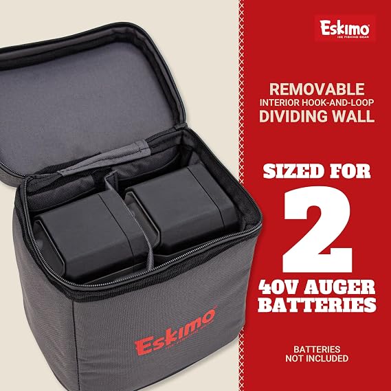 Eskimo Battery Bag, Interior Pockets, 2 Batteries, Waterproof, Multiple Pockets, Compact Design, 46080